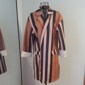 Striped Long Blazer Coat NWOT , NEVER WORN.